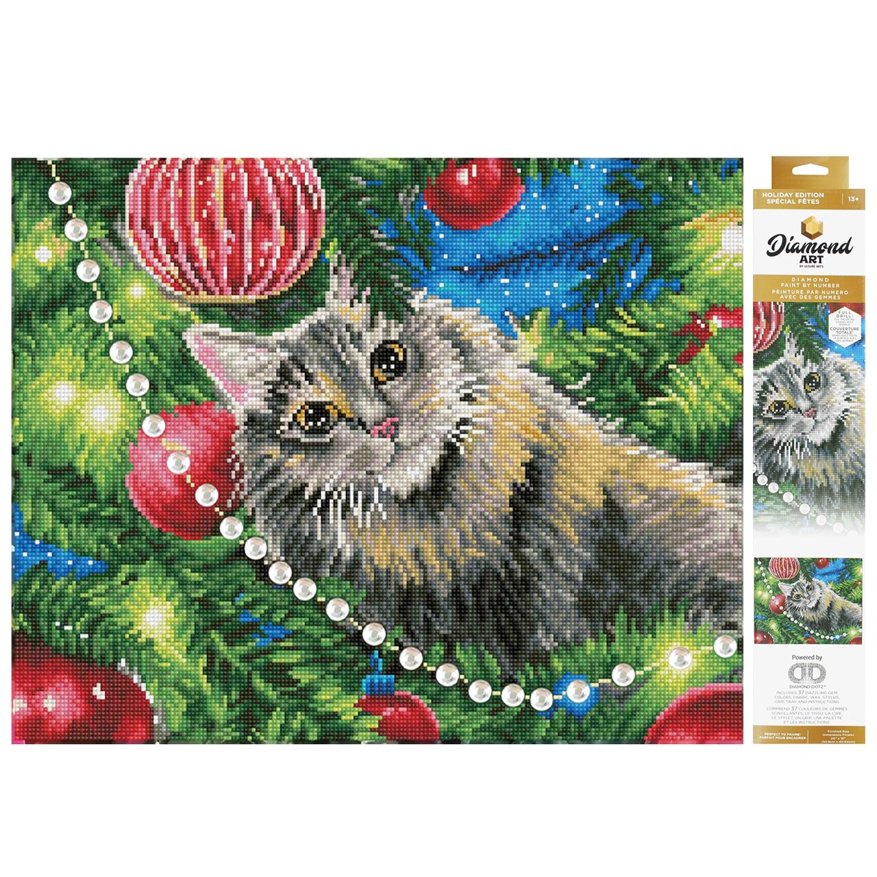 Diamond Art By Leisure Arts Diamond Painting Kits For Adults 16"X20" Advanced Christmas Cat, Full Drill, Art Kits, Dimond Art, For Adults, Kit
